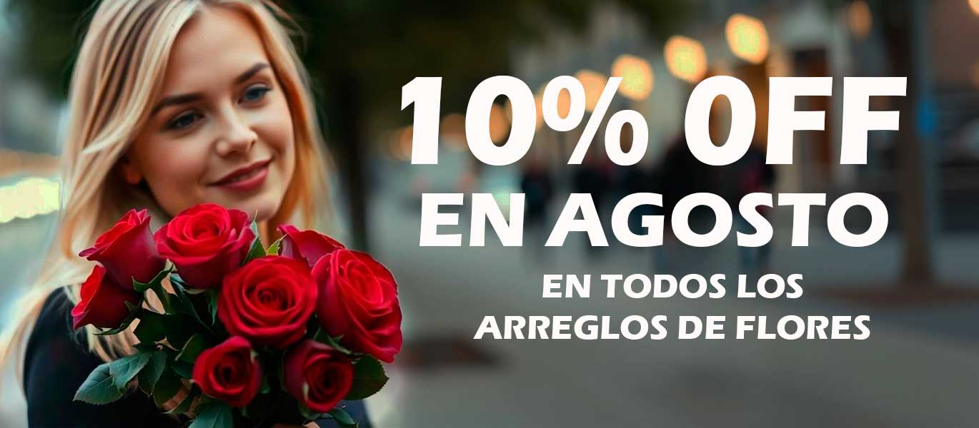 DESCUENTO EN ROSAS A DOMICILIO en agosto